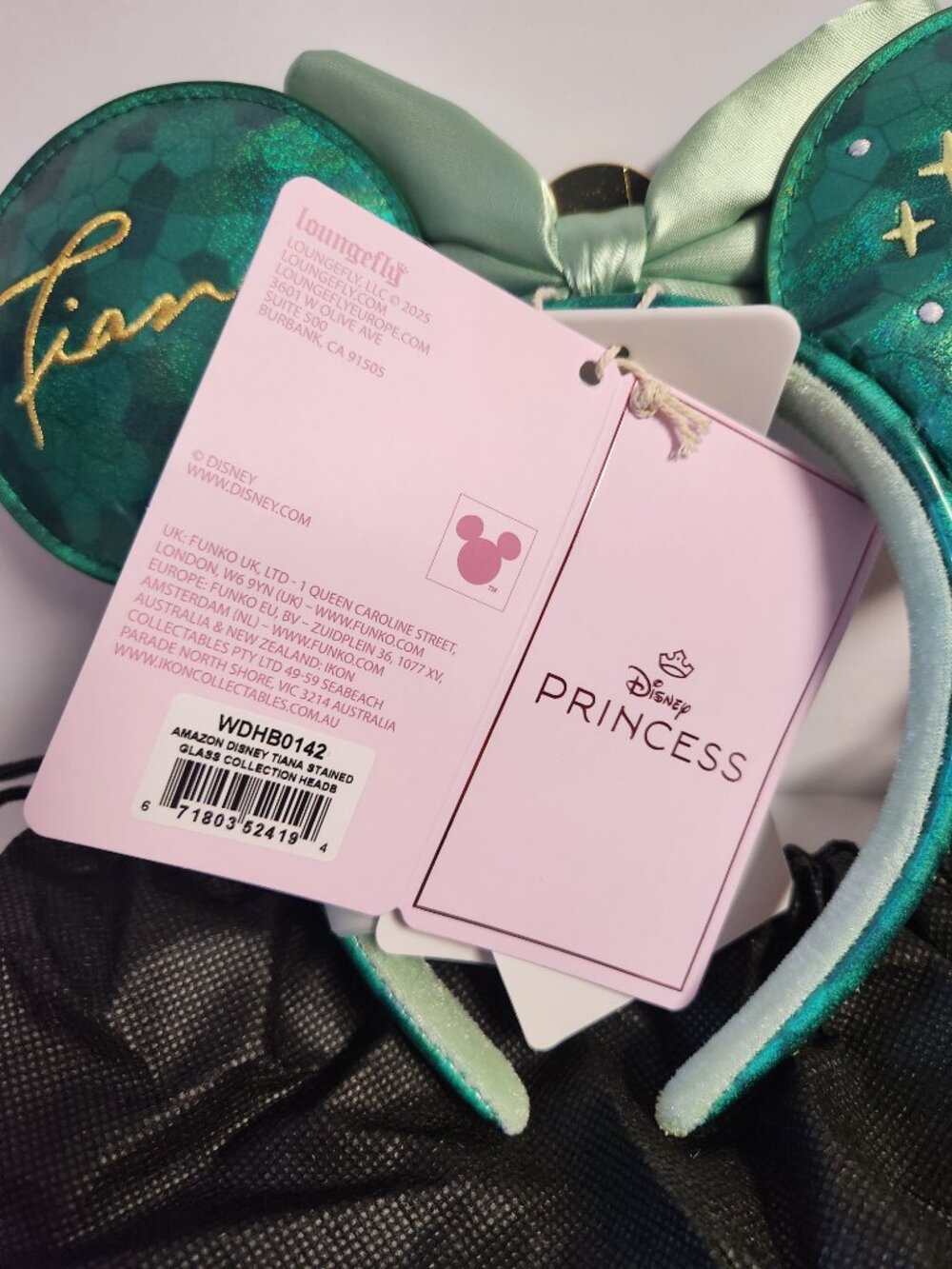 Loungefly Disney Princess Stained Glass Ears Headband Tiana 2025 Authentic New - Picture 6 of 7